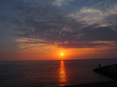 土肥温泉夕日