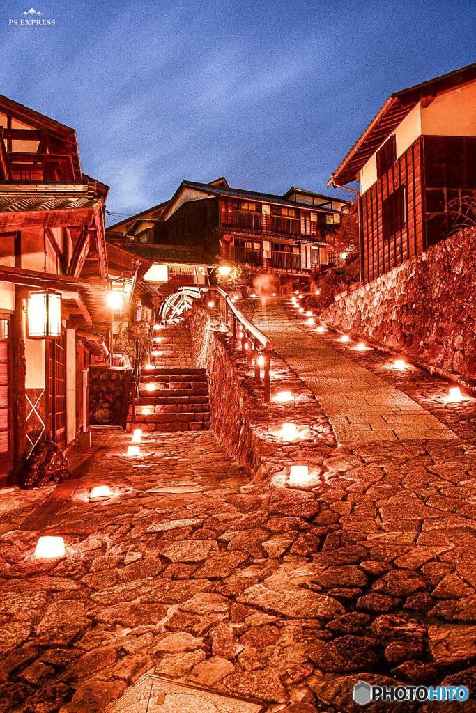 馬籠宿 氷雪の灯祭り キャンドルライトアップ