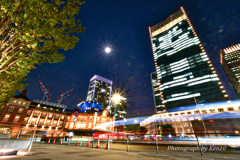 中秋の名月と東京駅
