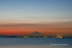 夕暮れ富士