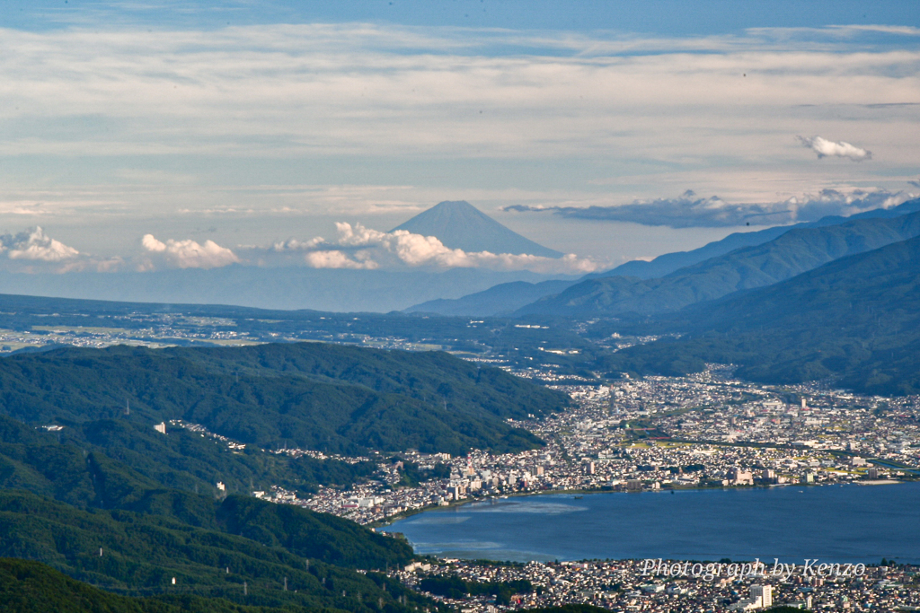 壮大な眺め・富士山と雲～高ボッチ～