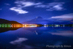 流れる雲と鏡リフレクション