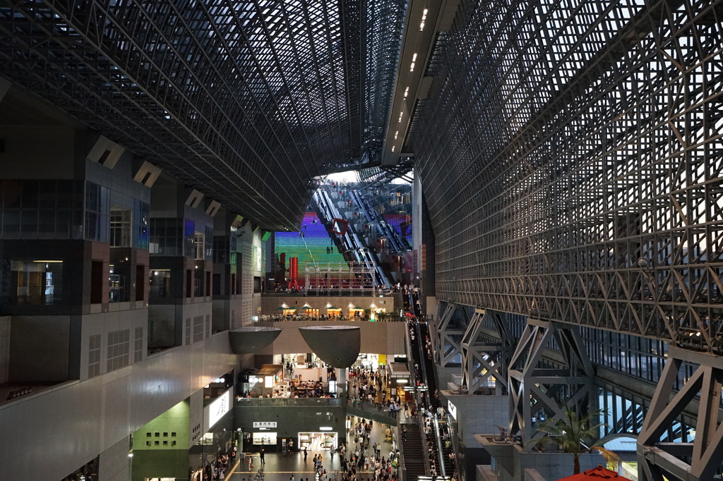 夕暮れの京都駅ビル