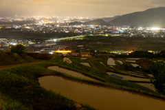 善光寺平夜景を眺める