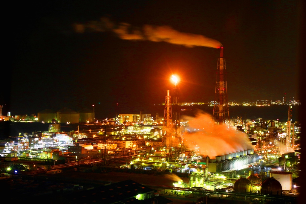 コンビナートの夜景