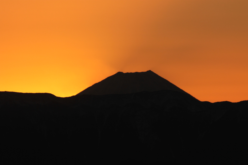 富士山の日の出まえ