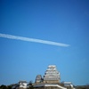 お城とブルーインパルス