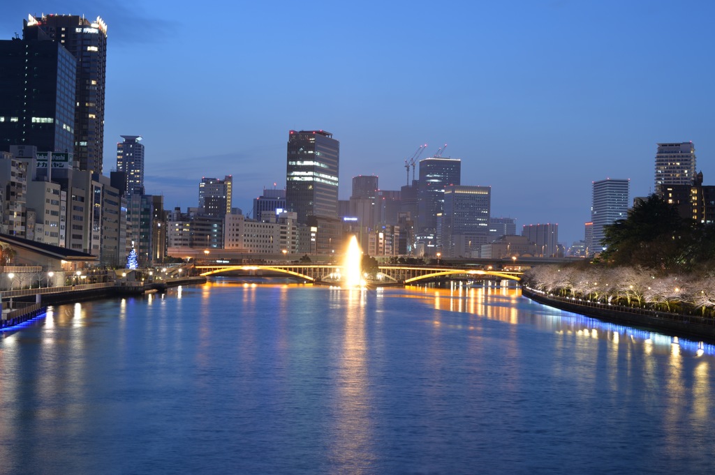 大川の放水
