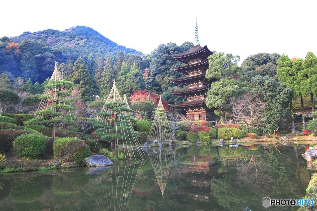 瑠璃光寺五重塔夕景