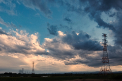 利根川夕景