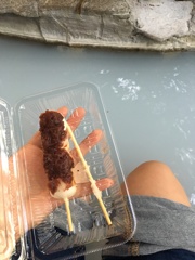 足湯と団子。