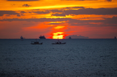 だるま夕日？