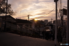谷中銀座の夕やけ