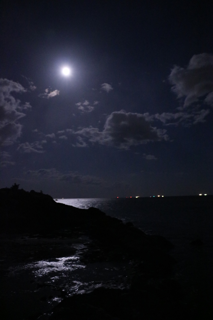 月明かりの海