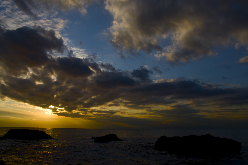 青空と夕焼けの間で