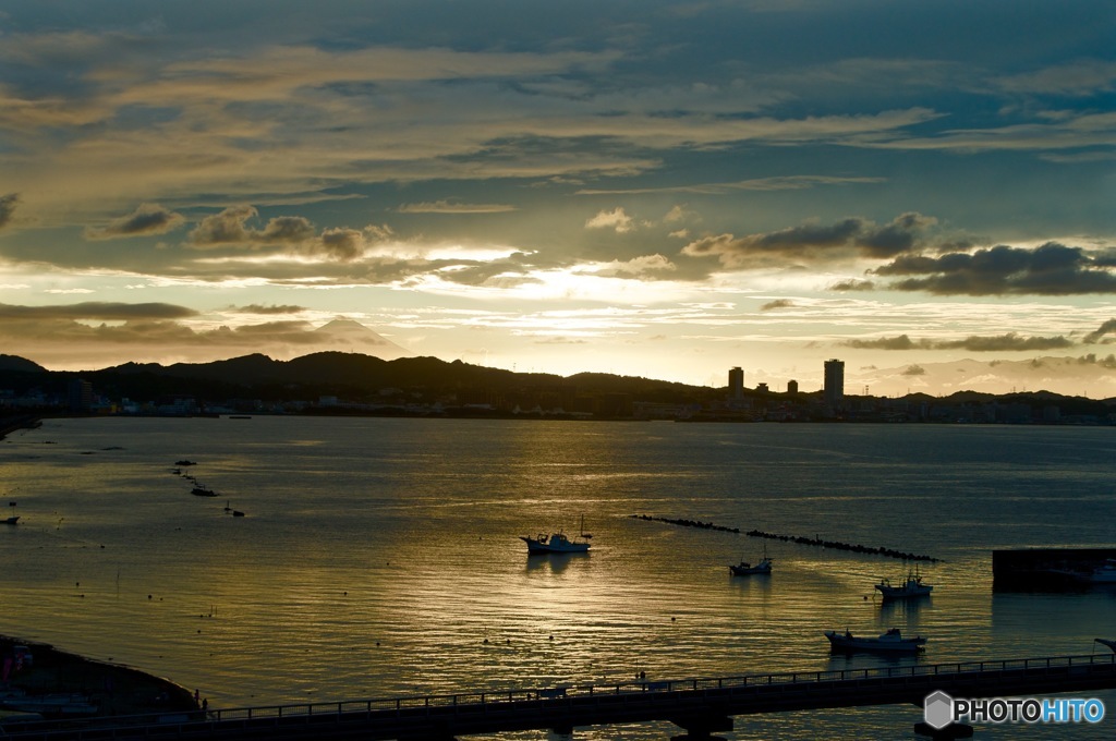 走水の夕焼け