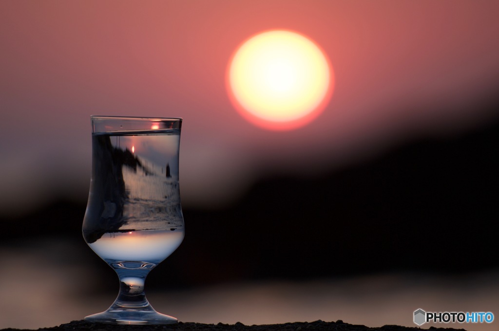 夕陽のグラス