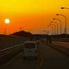 橋からの夕日
