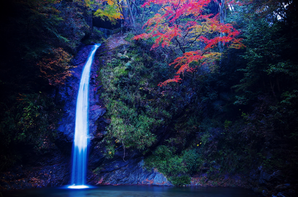 滝と紅葉