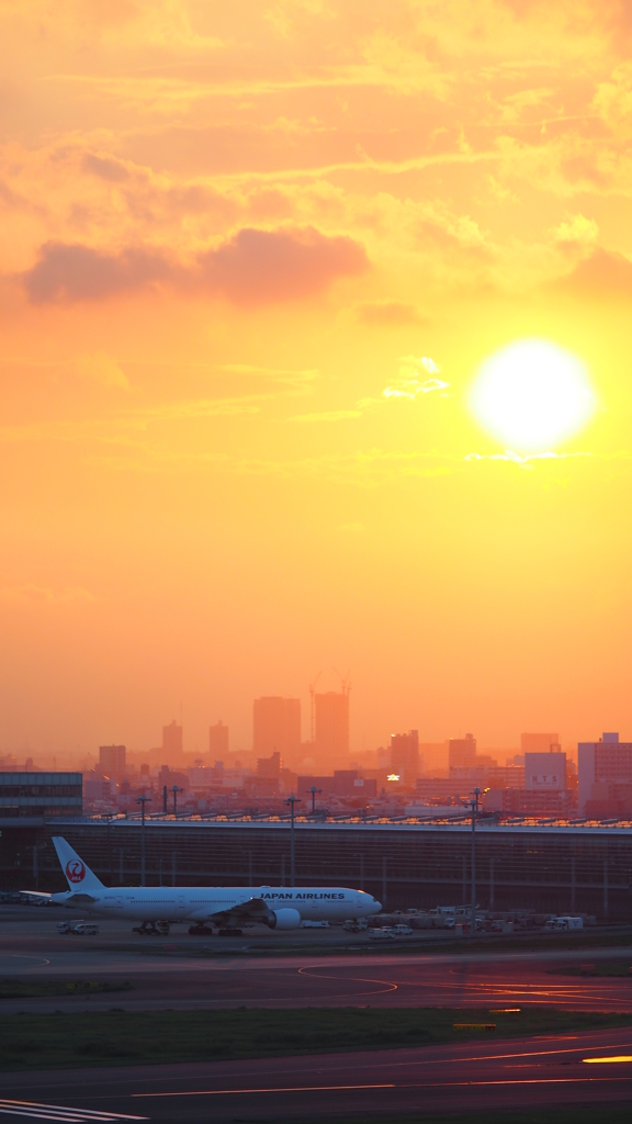 夕暮れのB773