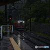 暗がりの箱根登山鉄道