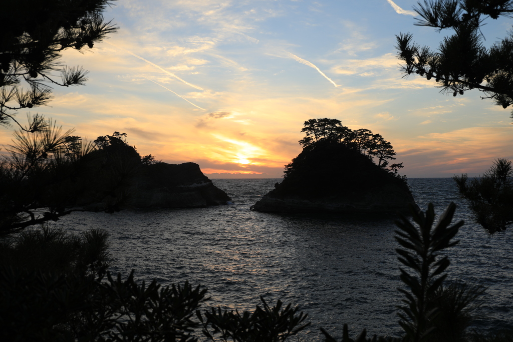 堂ヶ島夕闇迫る