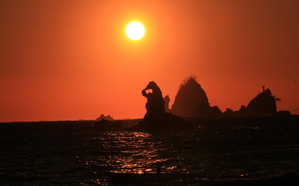 太田子海岸の夕日・2