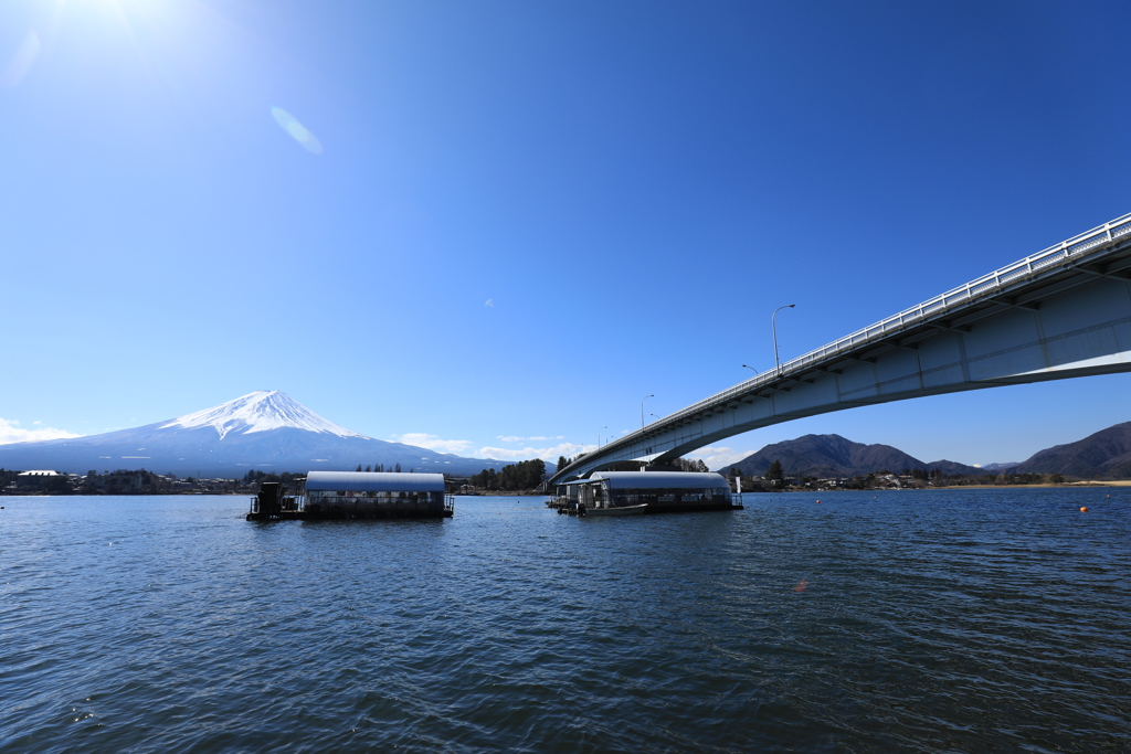 河口湖。ワカサギ釣り