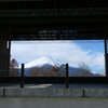 ステージの背景は富士