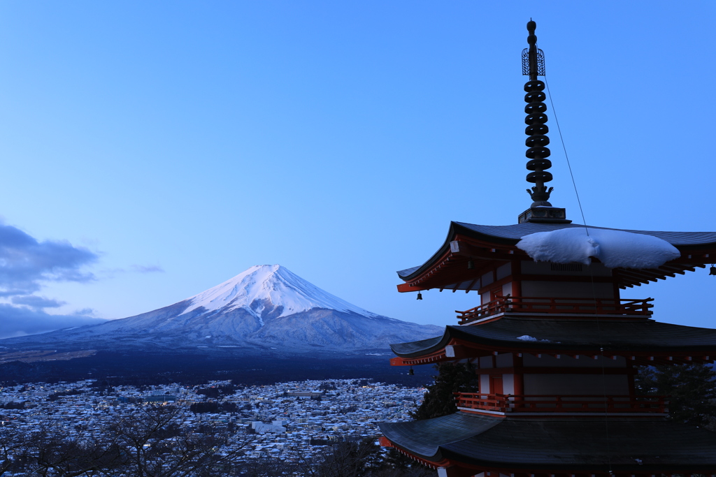 街並みは雪景色