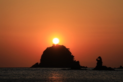 大田子海岸の夕日