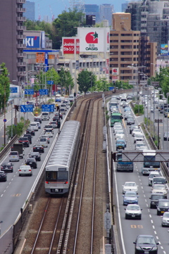 渋滞を横に