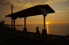 沈みゆく夕日