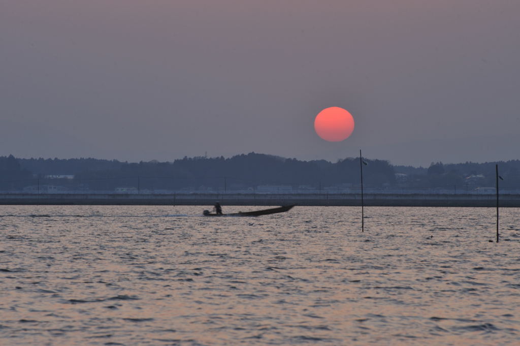 親沢公園からの夕陽