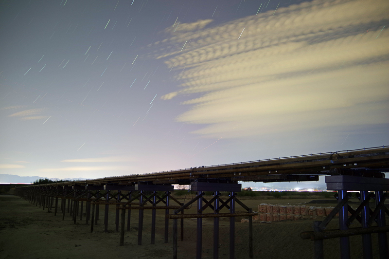 流れ橋の星軌跡