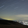 八ヶ岳横富士山遠景星軌跡