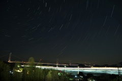 来島海峡大橋SAから星軌跡