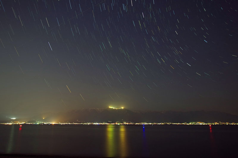 琵琶湖の星軌跡