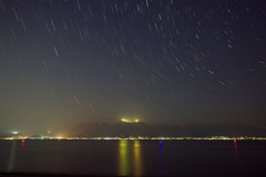 琵琶湖の星軌跡