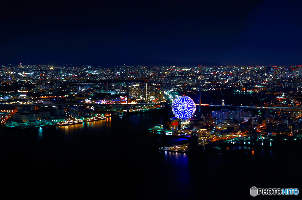 大阪夜景②【大阪府咲洲庁舎展望台より】
