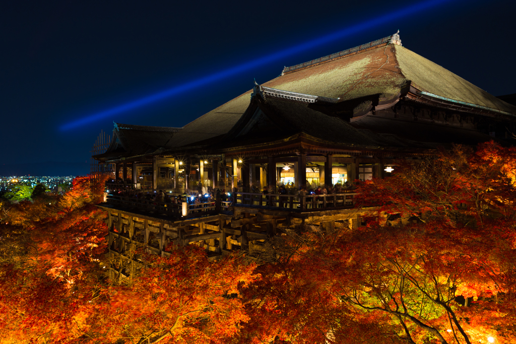 清水寺の紅葉ライトアップ