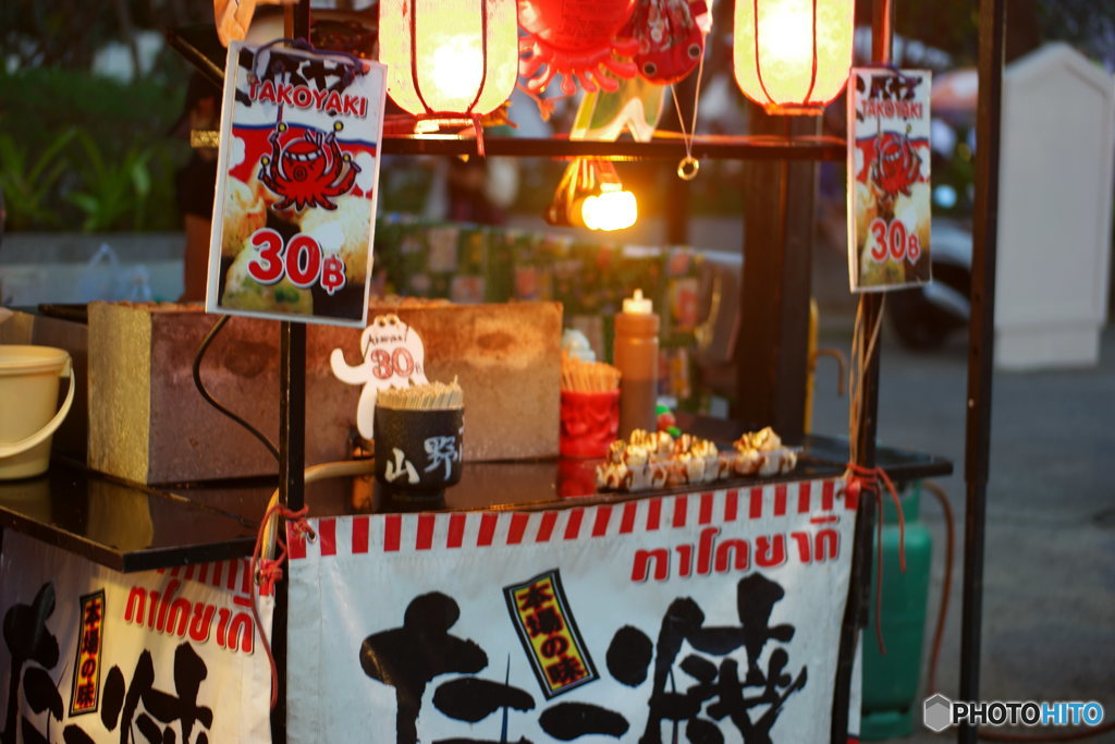 チェンマイ夜市のたこ焼き屋台