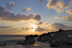 野間岬の夕暮れ