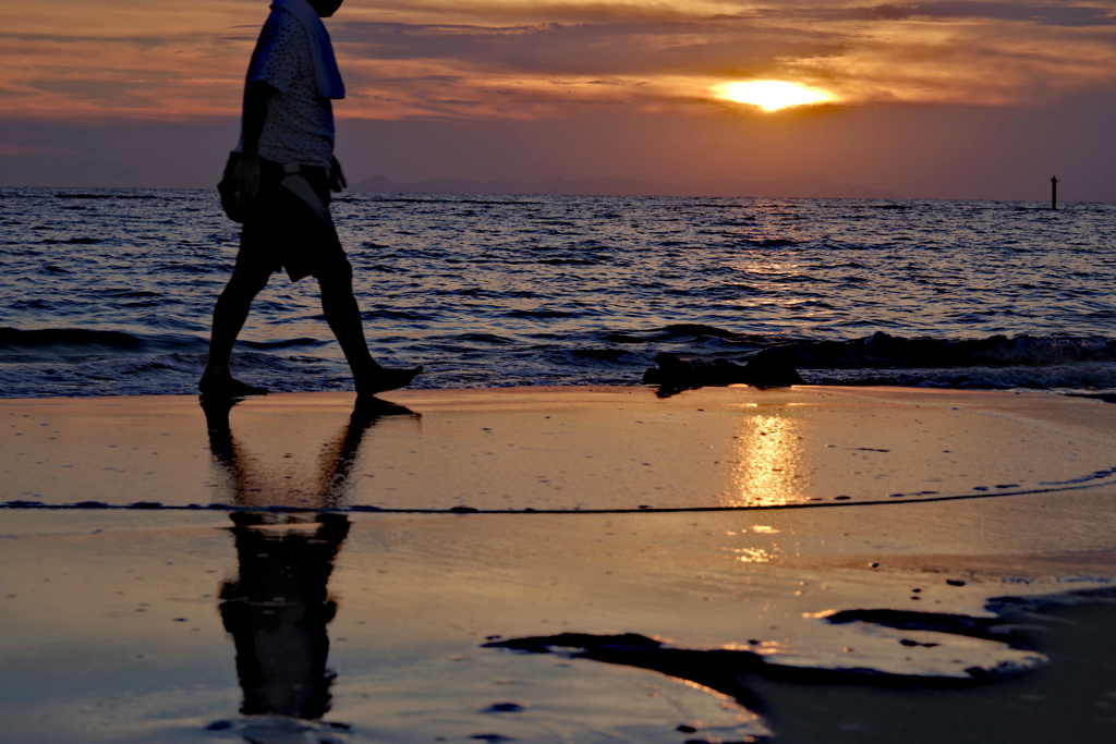 江口浜夕景