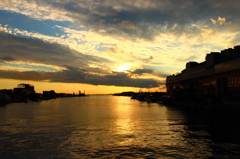 幣舞橋からの夕陽②
