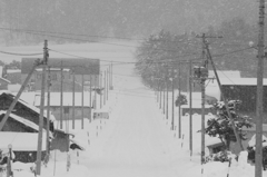 田舎の雪景色。