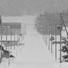 田舎の雪景色。