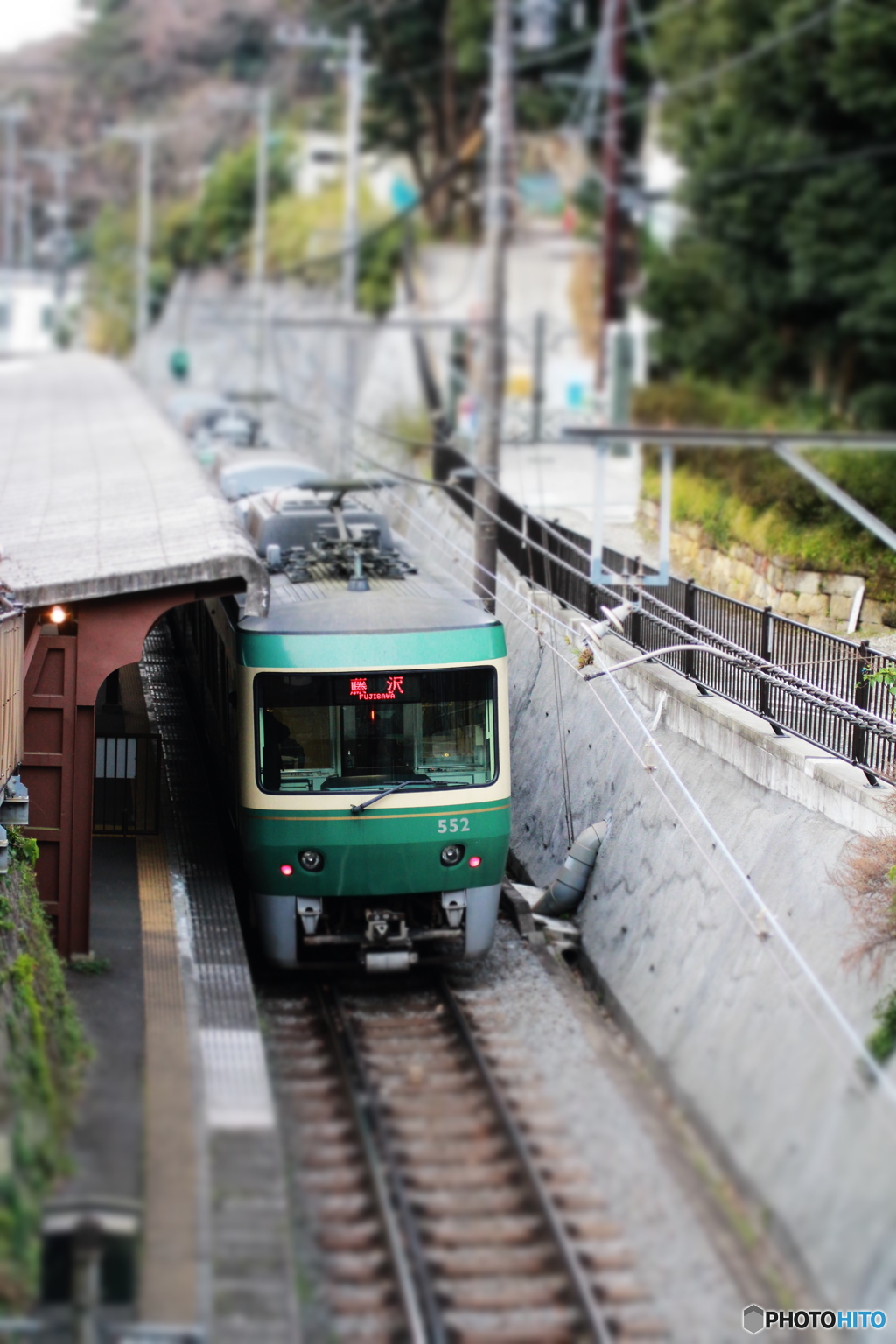 極楽寺駅（ジオラマ風）