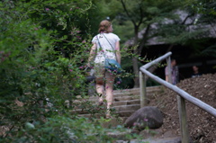 三渓園の金髪は笑顔を返してくれた