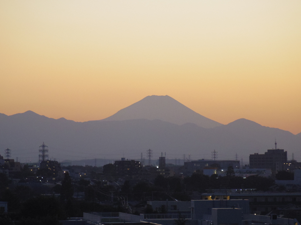 夕焼け富士山